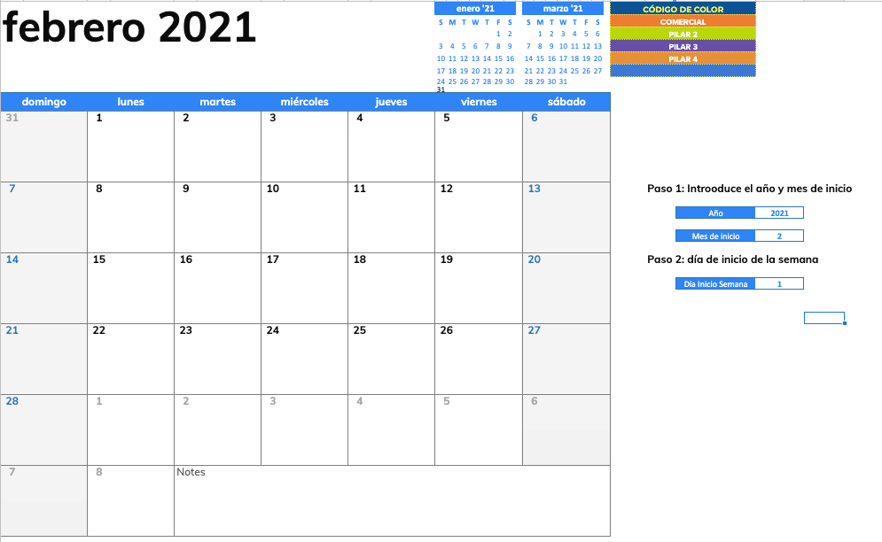 Calendario de Contenido Google Sheets